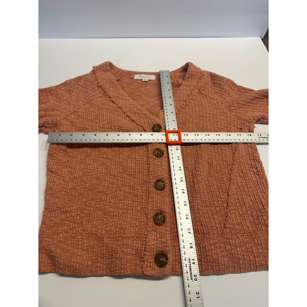 Two by Vince‎ Camuto Women's Textured Button Up Cardigan Sweater Size S Coral - Picture 5 of 6